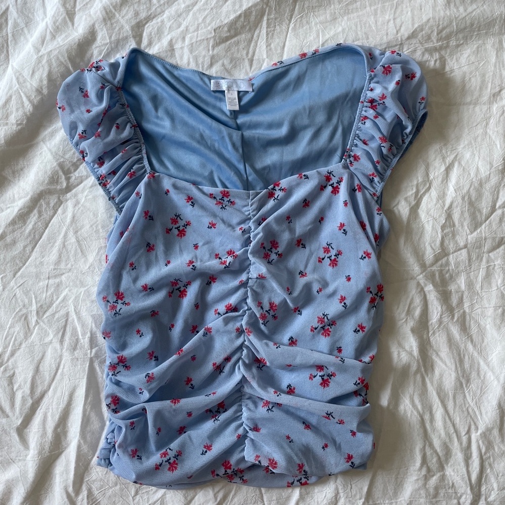 Abound Floral Ruched Top